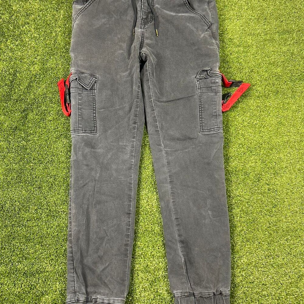 Guess Men's Grey and Black Trousers
